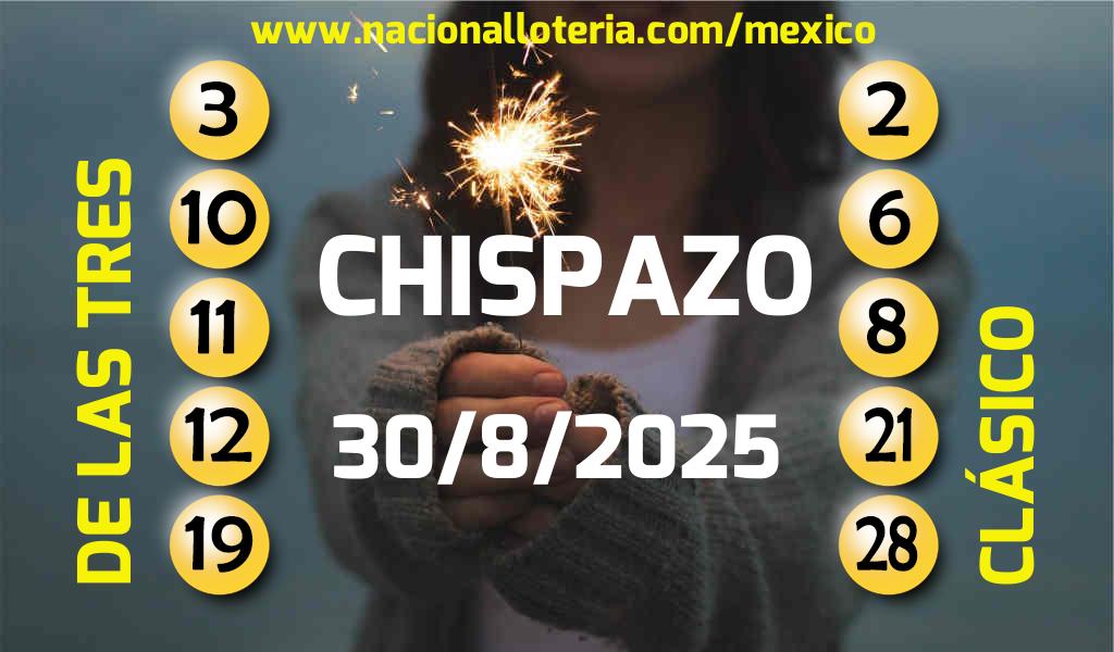 Números ganadores del Chispazo del Sábado 30 de Agosto de 2025 Resultados del Chispazo del Sábado 30 de Agosto de 2025