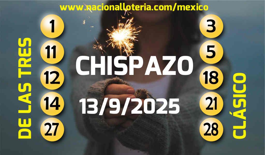 Números ganadores del Chispazo del Sábado 13 de Septiembre de 2025 Resultados del Chispazo del Sábado 13 de Septiembre de 2025