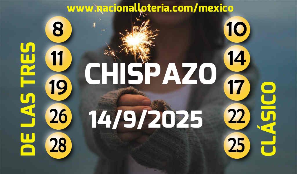 Números ganadores del Chispazo del Domingo 14 de Septiembre de 2025 Resultados del Chispazo del Domingo 14 de Septiembre de 2025