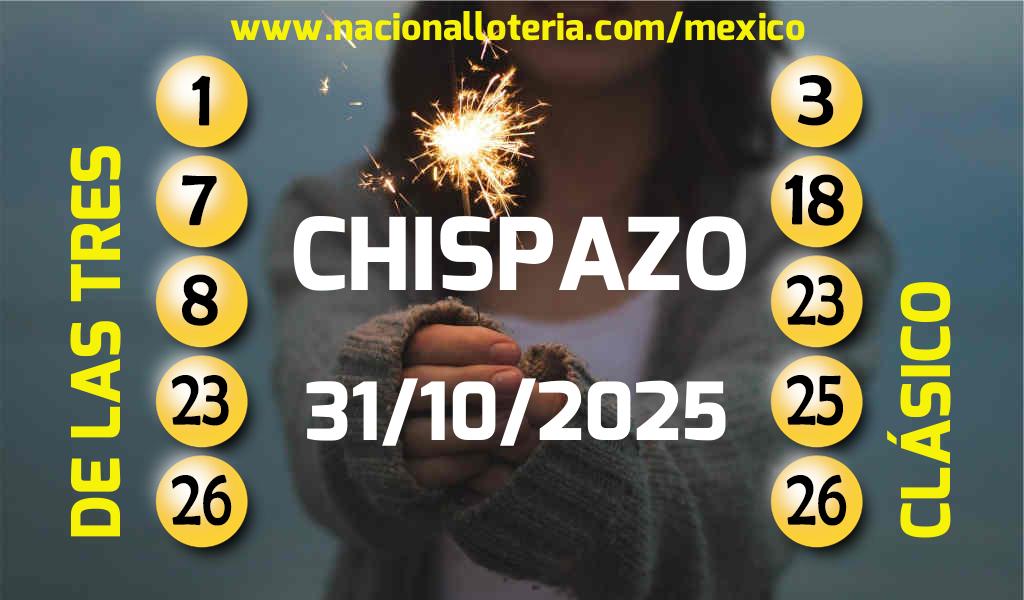 Números ganadores del Chispazo del Viernes 31 de Octubre de 2025 Resultados del Chispazo del Viernes 31 de Octubre de 2025