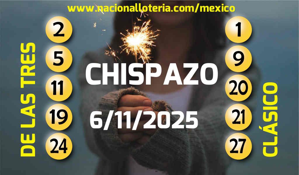 Números ganadores del Chispazo del Jueves 6 de Noviembre de 2025 Resultados del Chispazo del Jueves 6 de Noviembre de 2025