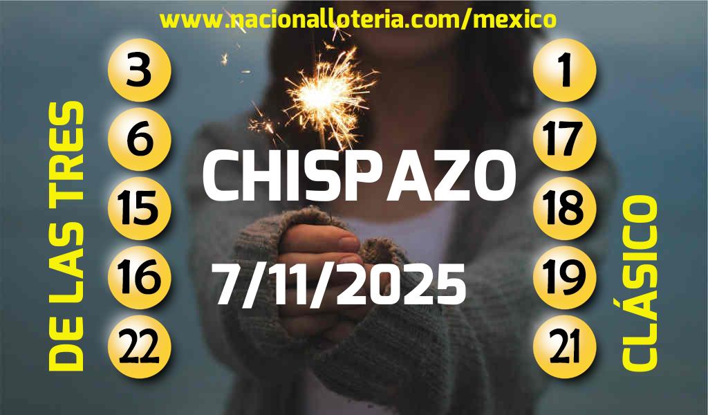 Números ganadores del Chispazo del Viernes 7 de Noviembre de 2025 Resultados del Chispazo del Viernes 7 de Noviembre de 2025