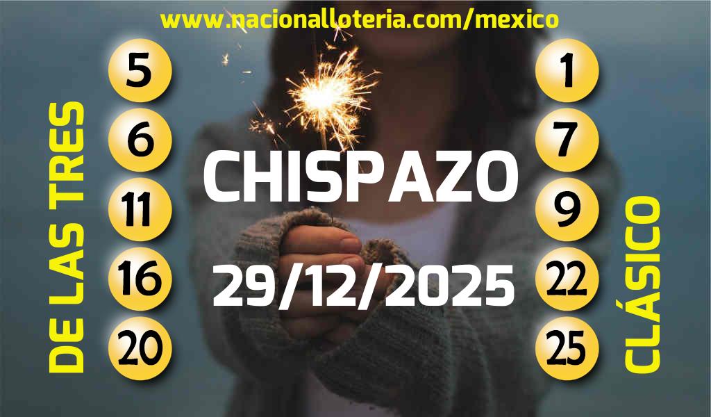 Números ganadores del Chispazo del Lunes 29 de Diciembre de 2025 Resultados del Chispazo del Lunes 29 de Diciembre de 2025