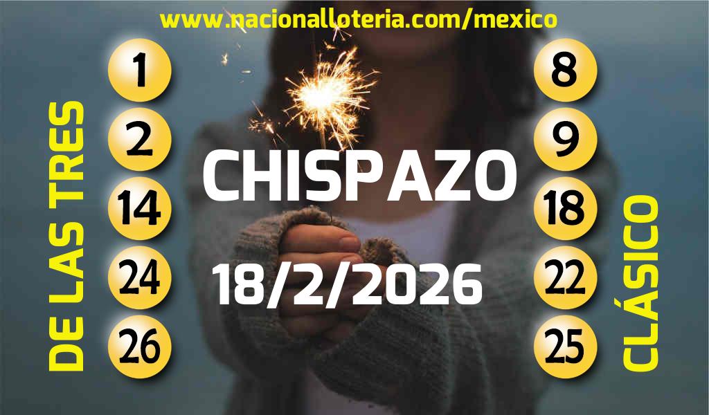 Resultados del Chispazo del Mi&eacute;rcoles 18 de Febrero de 2026