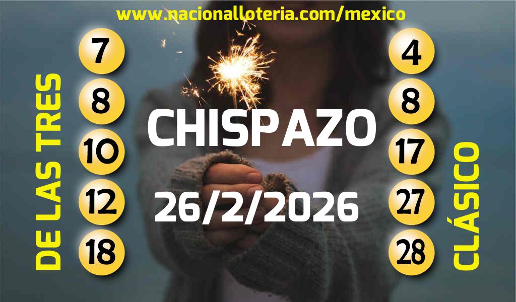 Números ganadores del Chispazo del Jueves 26 de Febrero de 2026 Resultados del Chispazo del Jueves 26 de Febrero de 2026