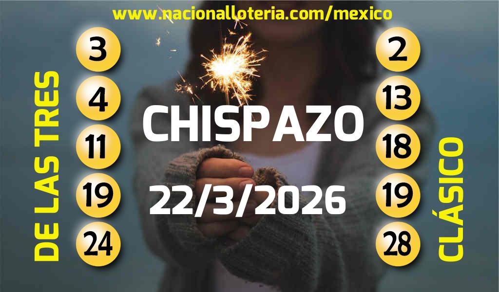Números ganadores del Chispazo del Domingo 22 de Marzo de 2026 Resultados del Chispazo del Domingo 22 de Marzo de 2026
