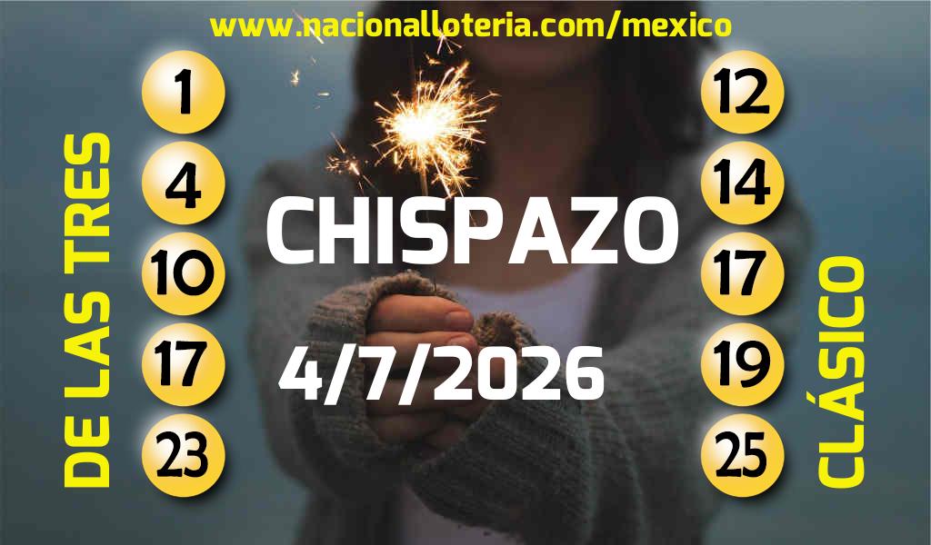 Números ganadores del Chispazo del Sábado 4 de Julio de 2026 Resultados del Chispazo del Sábado 4 de Julio de 2026