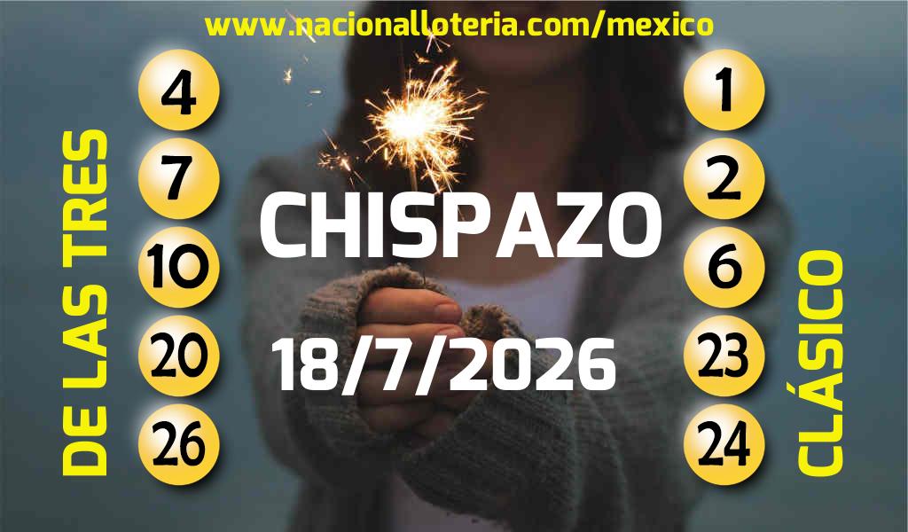 Números ganadores del Chispazo del Sábado 18 de Julio de 2026 Resultados del Chispazo del Sábado 18 de Julio de 2026