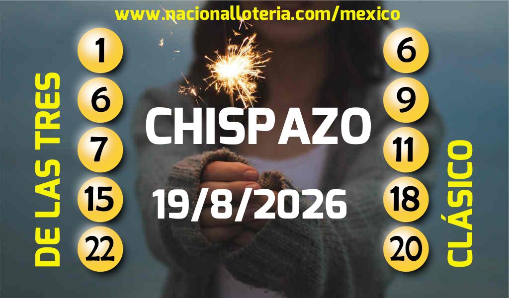 Resultados del Chispazo del Mi&eacute;rcoles 19 de Agosto de 2026
