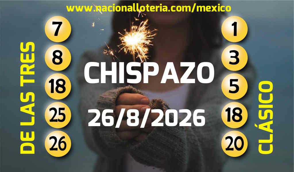 Resultados del Chispazo del Mi&eacute;rcoles 26 de Agosto de 2026