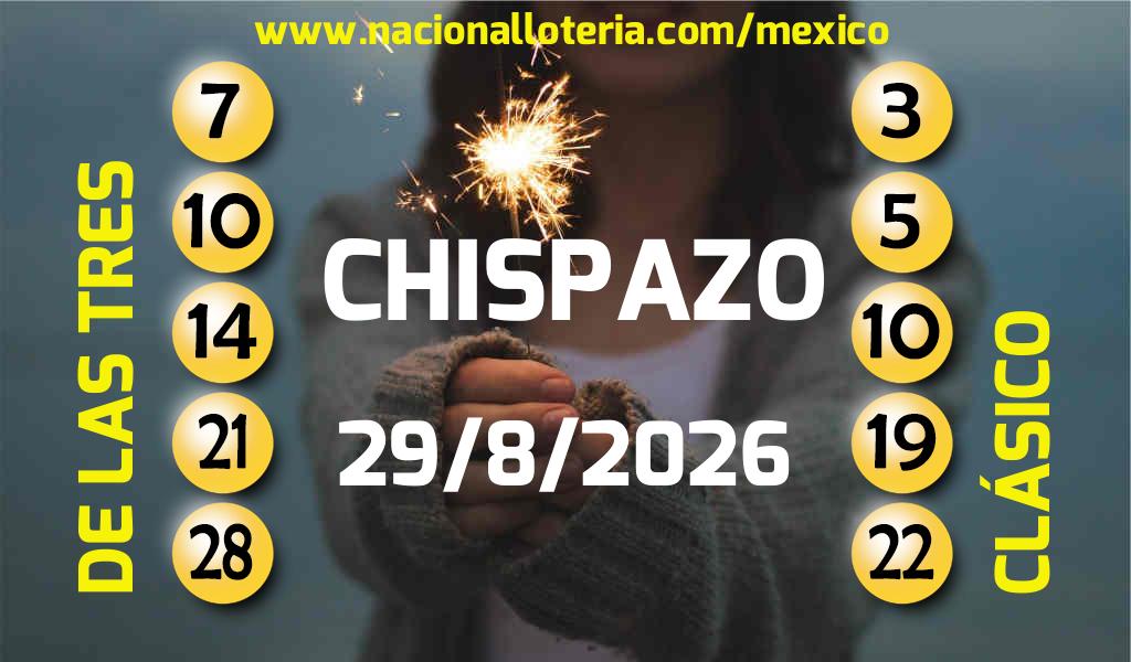 Resultados del Chispazo del S&aacute;bado 29 de Agosto de 2026