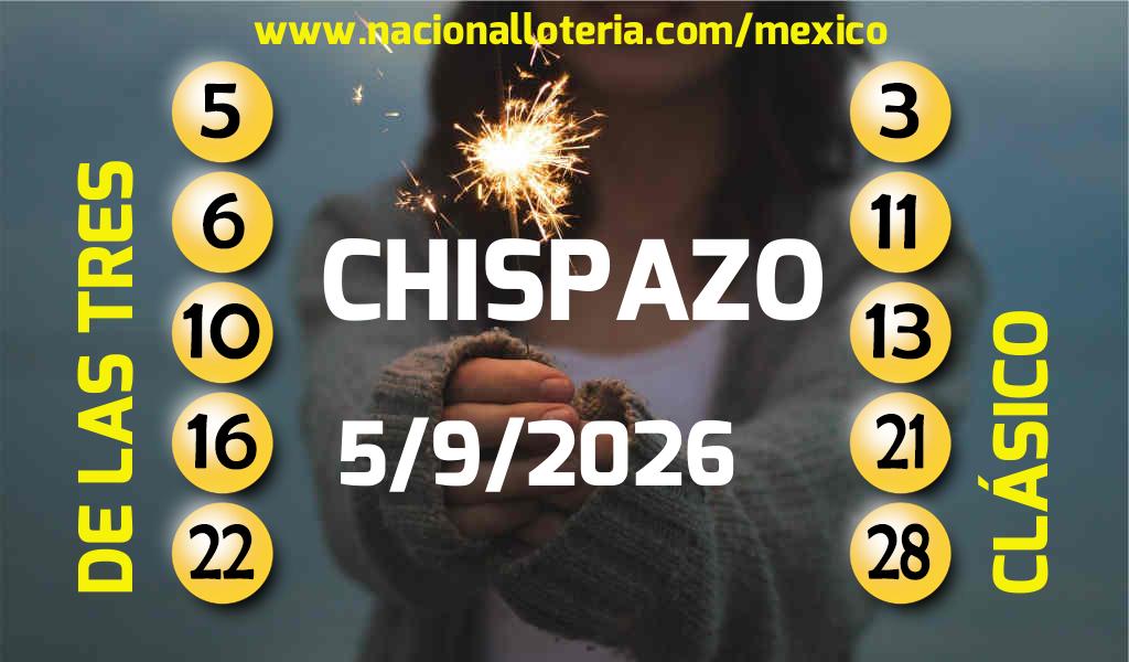 Números ganadores del Chispazo del Sábado 5 de Septiembre de 2026 Resultados del Chispazo del Sábado 5 de Septiembre de 2026