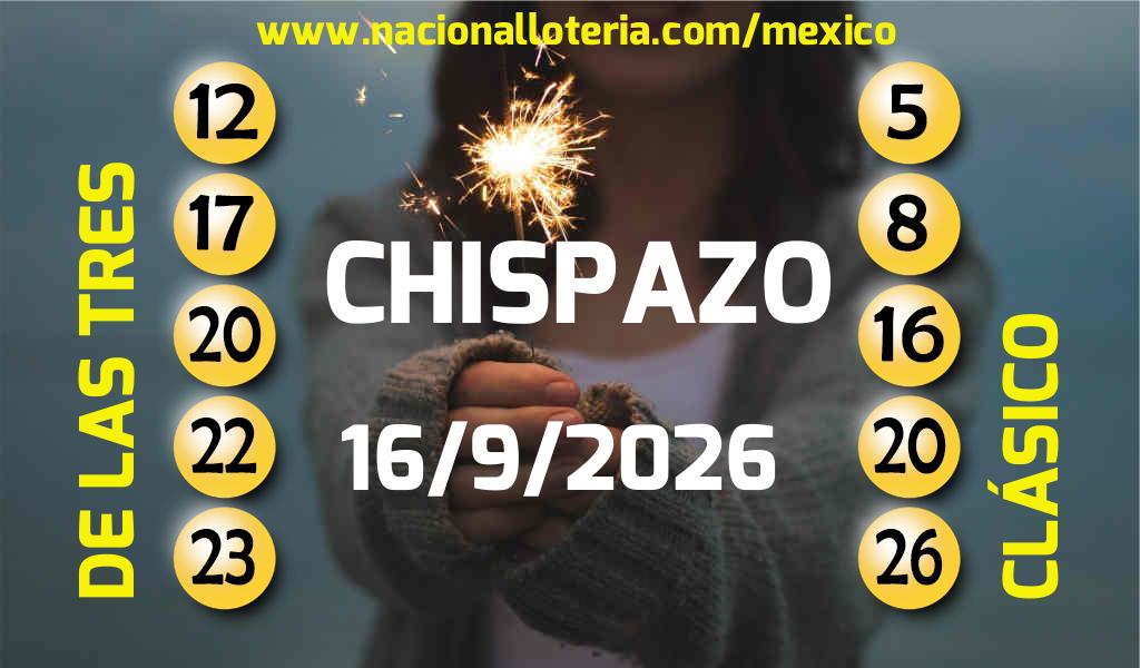 Resultados del Chispazo del Mi&eacute;rcoles 16 de Septiembre de 2026