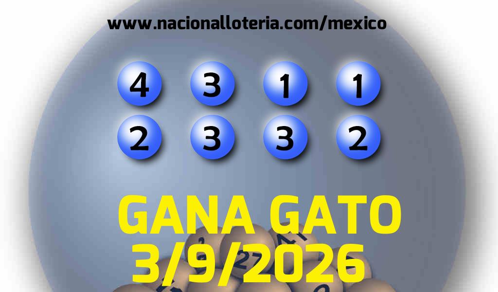 Resultados del Gana Gato del Jueves 3 de Septiembre de 2026