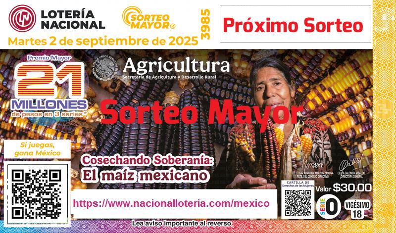 Próximo Sorteo Mayor del 2025-09-02