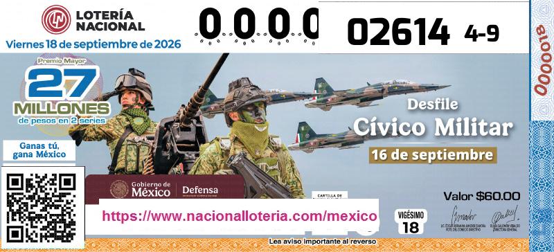 Premio Mayor de la Lotería del Viernes 18 de Septiembre de 2026