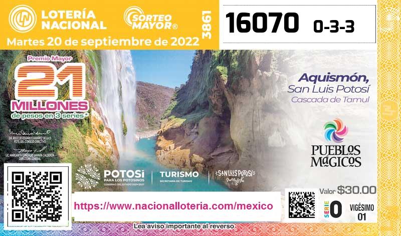 Cachito premiado en la Lotería Nacional del Martes 20 de Septiembre de 2022 Premio Mayor de la Lotería del Martes 20 de Septiembre de 2022