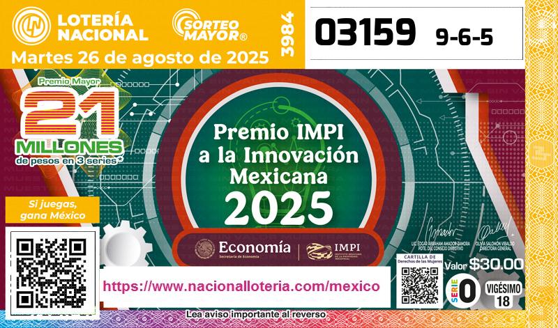 Premio Mayor de la Lotería del Martes 26 de Agosto de 2025