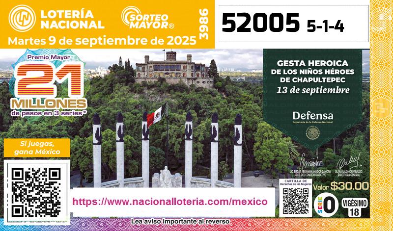 Premio Mayor de la Lotería del Martes 9 de Septiembre de 2025