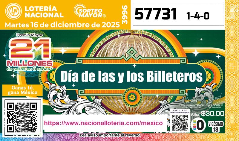Premio Mayor de la Lotería del Martes 16 de Diciembre de 2025