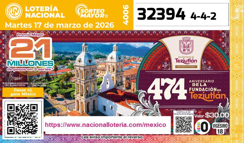 Premio Mayor de la Lotería del Martes 17 de Marzo de 2026