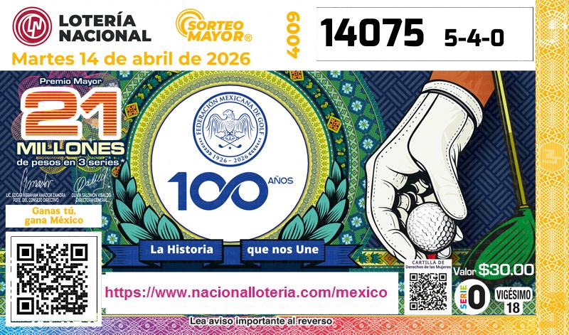 Premio Mayor de la Lotería del Martes 14 de Abril de 2026
