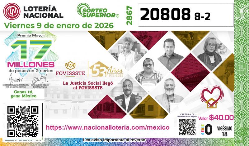 Premio Mayor de la Lotería del Viernes 9 de Enero de 2026