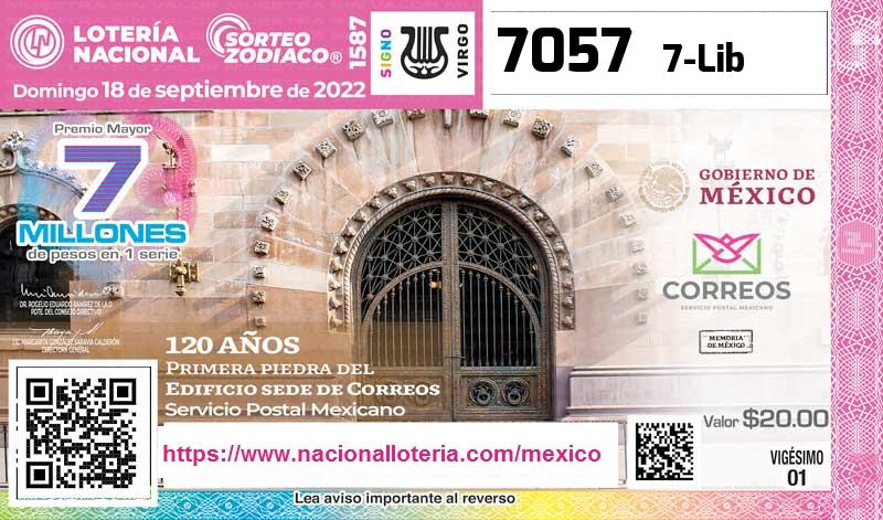 Cachito premiado en la Lotería Nacional del Domingo 18 de Septiembre de 2022 Premio Mayor de la Lotería del Domingo 18 de Septiembre de 2022