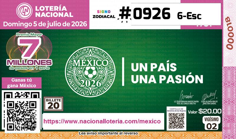 Premio Mayor de la Lotería del Domingo 5 de Julio de 2026
