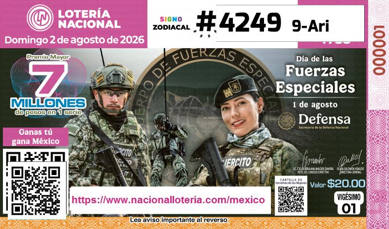 Premio Mayor de la Lotería del Domingo 2 de Agosto de 2026