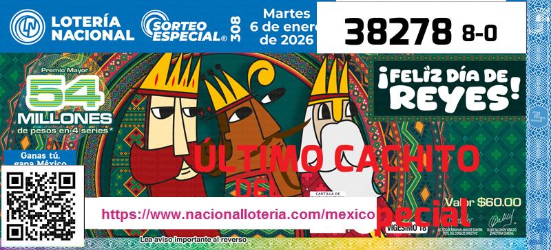 Último Sorteo Especial de la Lotería del Martes 6 de Enero de 2026