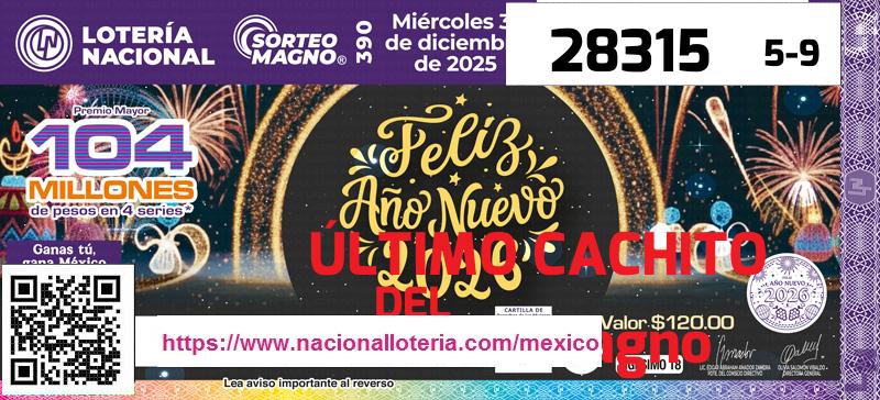 Último Sorteo Magno de la Lotería del Mi&eacute;rcoles 31 de Diciembre de 2025