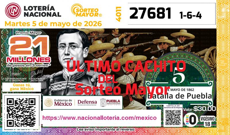 Último Sorteo Mayor de la Lotería del Martes 5 de Mayo de 2026