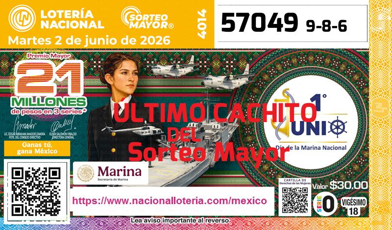 Último Sorteo Mayor de la Lotería del Martes 2 de Junio de 2026