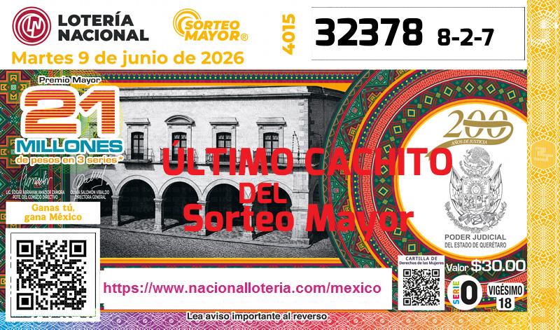 Último Sorteo Mayor de la Lotería del Martes 9 de Junio de 2026