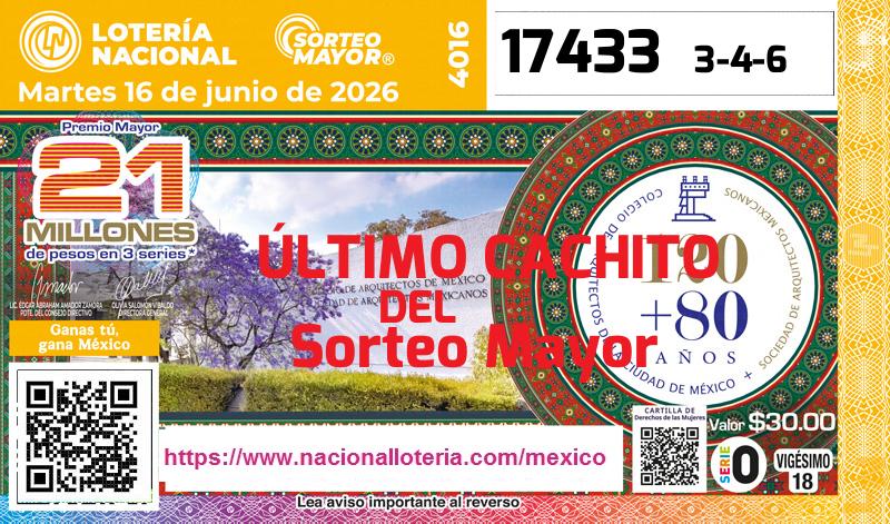 Último Sorteo Mayor de la Lotería del Martes 16 de Junio de 2026