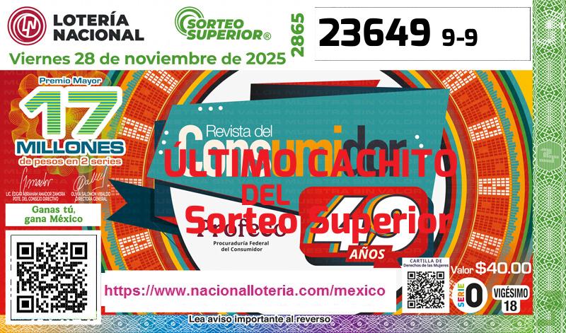 Último Sorteo Superior de la Lotería del Viernes 28 de Noviembre de 2025