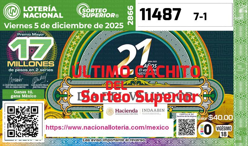 Último Sorteo Superior de la Lotería del Viernes 5 de Diciembre de 2025
