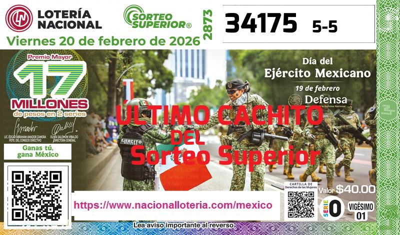 Cachito del último Sorteo Superior premiado en la Lotería Nacional del Viernes 20 de Febrero de 2026 Último Sorteo Superior de la Lotería del Viernes 20 de Febrero de 2026