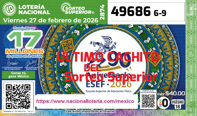 Último Sorteo Superior de la Lotería del Viernes 27 de Febrero de 2026
