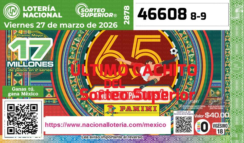 Último Sorteo Superior de la Lotería del Viernes 27 de Marzo de 2026
