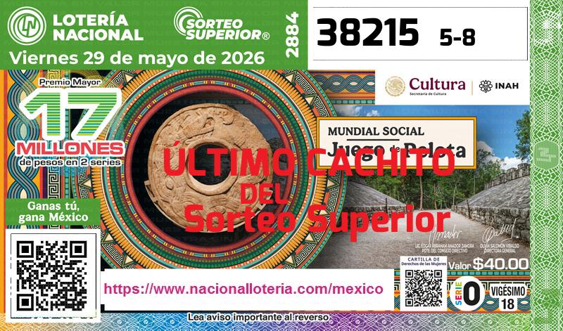 Último Sorteo Superior de la Lotería del Viernes 29 de Mayo de 2026