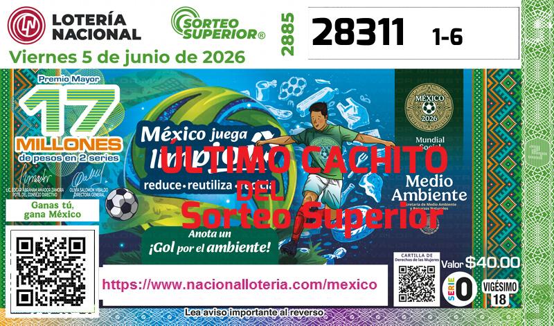 Último Sorteo Superior de la Lotería del Viernes 5 de Junio de 2026