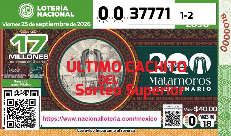 Último Sorteo Superior de la Lotería del Viernes 25 de Septiembre de 2026