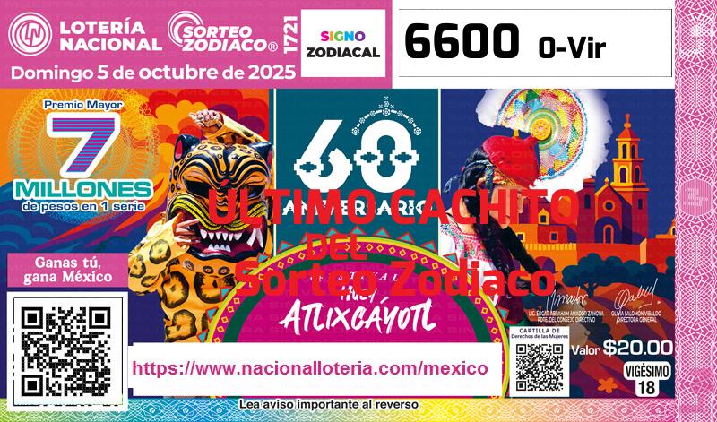 Cachito del último Sorteo Zodiaco premiado en la Lotería Nacional del Domingo 5 de Octubre de 2025 Último Sorteo Zodiaco de la Lotería del Domingo 5 de Octubre de 2025