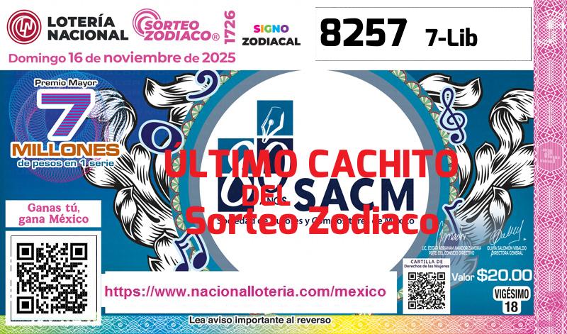Último Sorteo Zodiaco de la Lotería del Domingo 16 de Noviembre de 2025