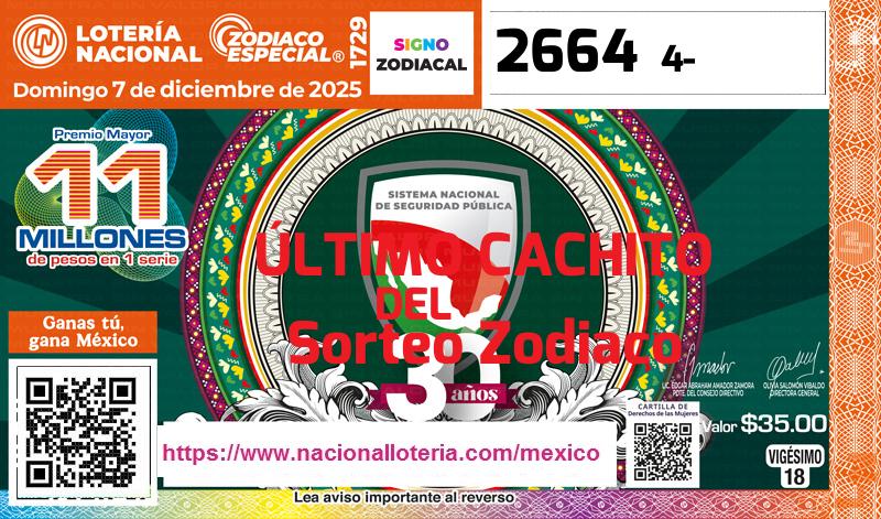Último Sorteo Zodiaco de la Lotería del Domingo 7 de Diciembre de 2025