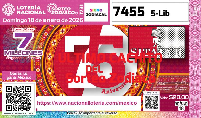 Cachito del último Sorteo Zodiaco premiado en la Lotería Nacional del Domingo 18 de Enero de 2026 Último Sorteo Zodiaco de la Lotería del Domingo 18 de Enero de 2026