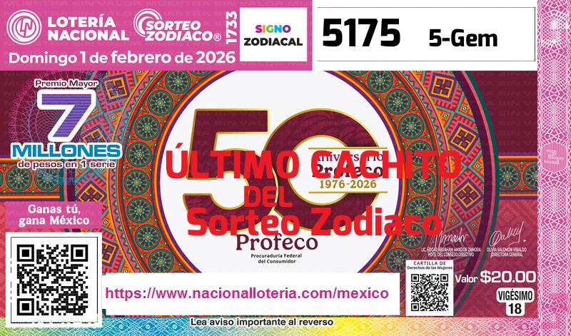 Último Sorteo Zodiaco de la Lotería del Domingo 1 de Febrero de 2026
