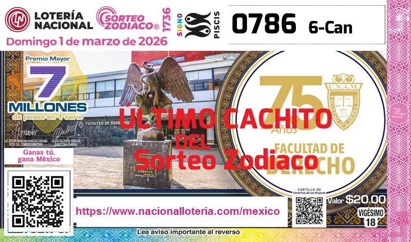 Cachito del último Sorteo Zodiaco premiado en la Lotería Nacional del Domingo 1 de Marzo de 2026 Último Sorteo Zodiaco de la Lotería del Domingo 1 de Marzo de 2026
